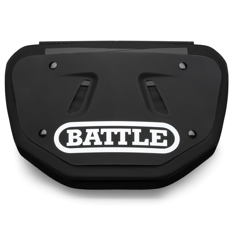 Battle Sports Football Back Plate â€“ Hard Shell Lower Back Protector with Contoured Foam for High-Impact Protection - Adult, Black/White - Image 2